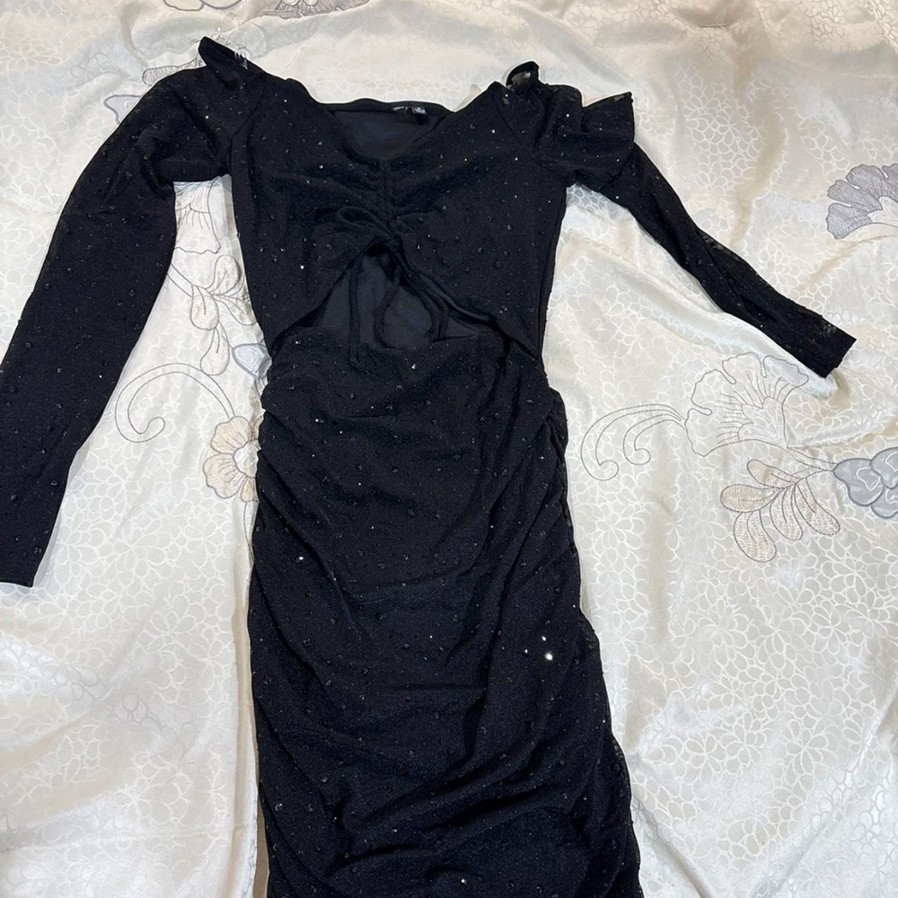 Windsor Black Ruched Off the Shoulder Bodycon Dress